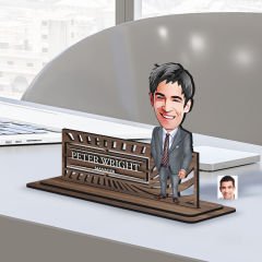 BK Gift Kişiye Özel 3D Kabartma İsimli Baba Karikatürlü Ahşap Biblo-6, Babaya Hediye, Babalar Günü Hediyeleri