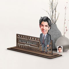 BK Gift Kişiye Özel 3D Kabartma İsimli Baba Karikatürlü Ahşap Biblo-6, Babaya Hediye, Babalar Günü Hediyeleri