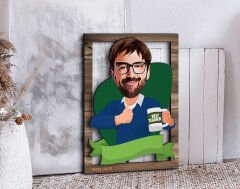 BK Gift Kişiye Özel Erkek Öğretmen Karikatürlü 3D Ahşap Tablo, Sevgiliye Hediye, Arkadaşa Hediye, Yıl Dönümü Hediyesi, Doğum Günü Hediyesi-5