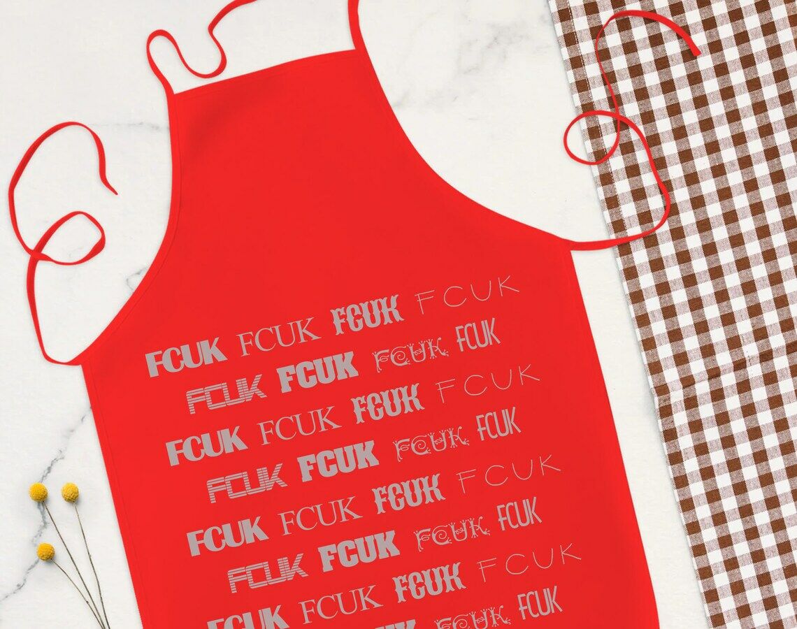 BK Gift Fcuk Tasarımlı Kırmızı Mutfak Önlüğü Aşçı Hediyesi, Arkadaşa Hediye-6
