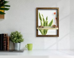 BK Home Doğal Masif Ahşap Çerçeveli Tablo Duvar Rafı-3