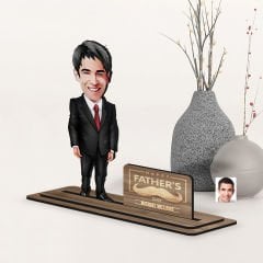 BK Gift Kişiye Özel 3D Kabartma İsimli Baba Karikatürlü Ahşap Biblo-8, Babaya Hediye, Babalar Günü Hediyeleri