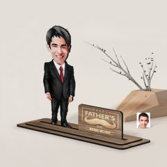 BK Gift Kişiye Özel 3D Kabartma İsimli Baba Karikatürlü Ahşap Biblo-8, Babaya Hediye, Babalar Günü Hediyeleri