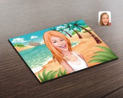 Kişiye Özel Kadın Karikatürlü Ahşap Puzzle-37