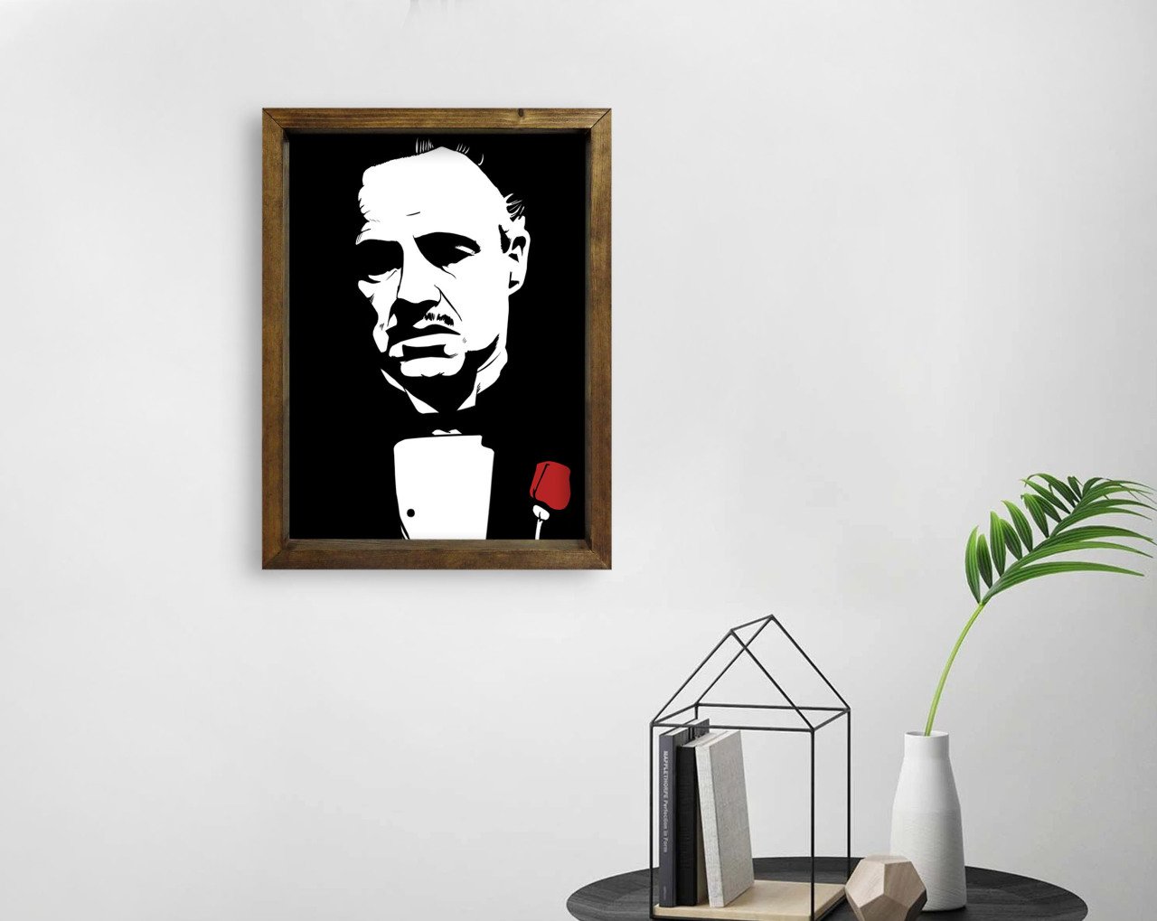 BK Home Godfather Baba Tasarımlı Doğal Masif Ahşap Çerçeveli Tablo 45x65cm-20