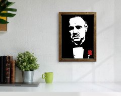 BK Home Godfather Baba Tasarımlı Doğal Masif Ahşap Çerçeveli Tablo 45x65cm-20