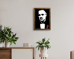 BK Home Godfather Baba Tasarımlı Doğal Masif Ahşap Çerçeveli Tablo 45x65cm-20