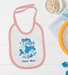 BK Kids Kişiye Özel Pembe Bebek Mama Önlüğü - Model 15