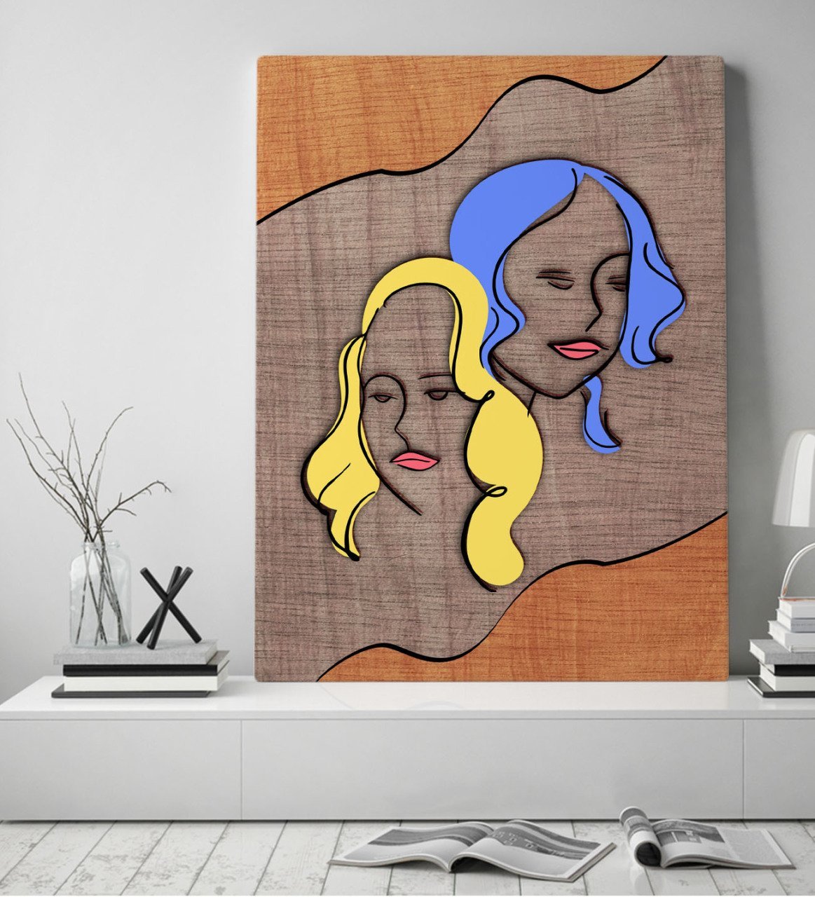 BK Home Woman Line Tasarımlı Kanvas Tablo 50x70cm-2