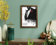 BK Home Godfather Baba Tasarımlı Doğal Masif Ahşap Çerçeveli Tablo 45x65cm-21
