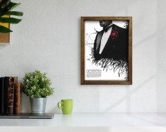 BK Home Godfather Baba Tasarımlı Doğal Masif Ahşap Çerçeveli Tablo 45x65cm-21