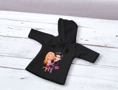 BK Gift Kişiye Özel Sevgililer Karikatürlü Mini Siyah İçki Şişesi Tişörtü , Ev Bar Dekoru, Viski, Şarap, Votka, Rakı Şişesi Tişörtü, Ev Barı-12