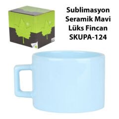 Sublimasyon Seramik Mavi Lüks Fincan - Kutulu