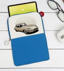 BK Gift Klasik Araç Tasarımlı Taşınabilir Koruyucu Tablet Kılıfı & Organizer Çanta - Mavi-8