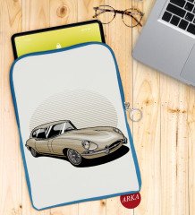 BK Gift Klasik Araç Tasarımlı Taşınabilir Koruyucu Tablet Kılıfı & Organizer Çanta - Mavi-8