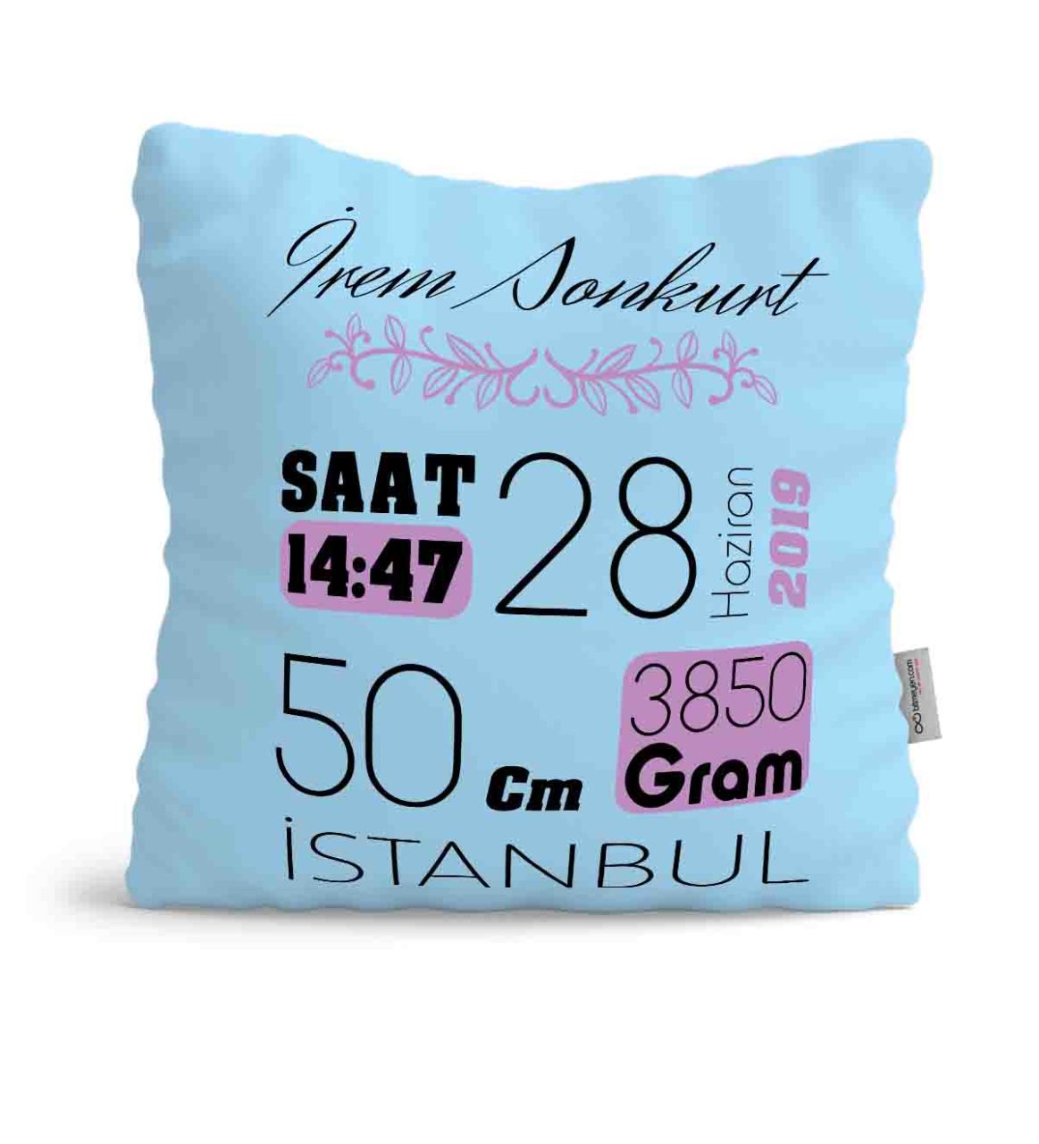 Kişiye Özel Çocuklar Mavi Yastık 52844