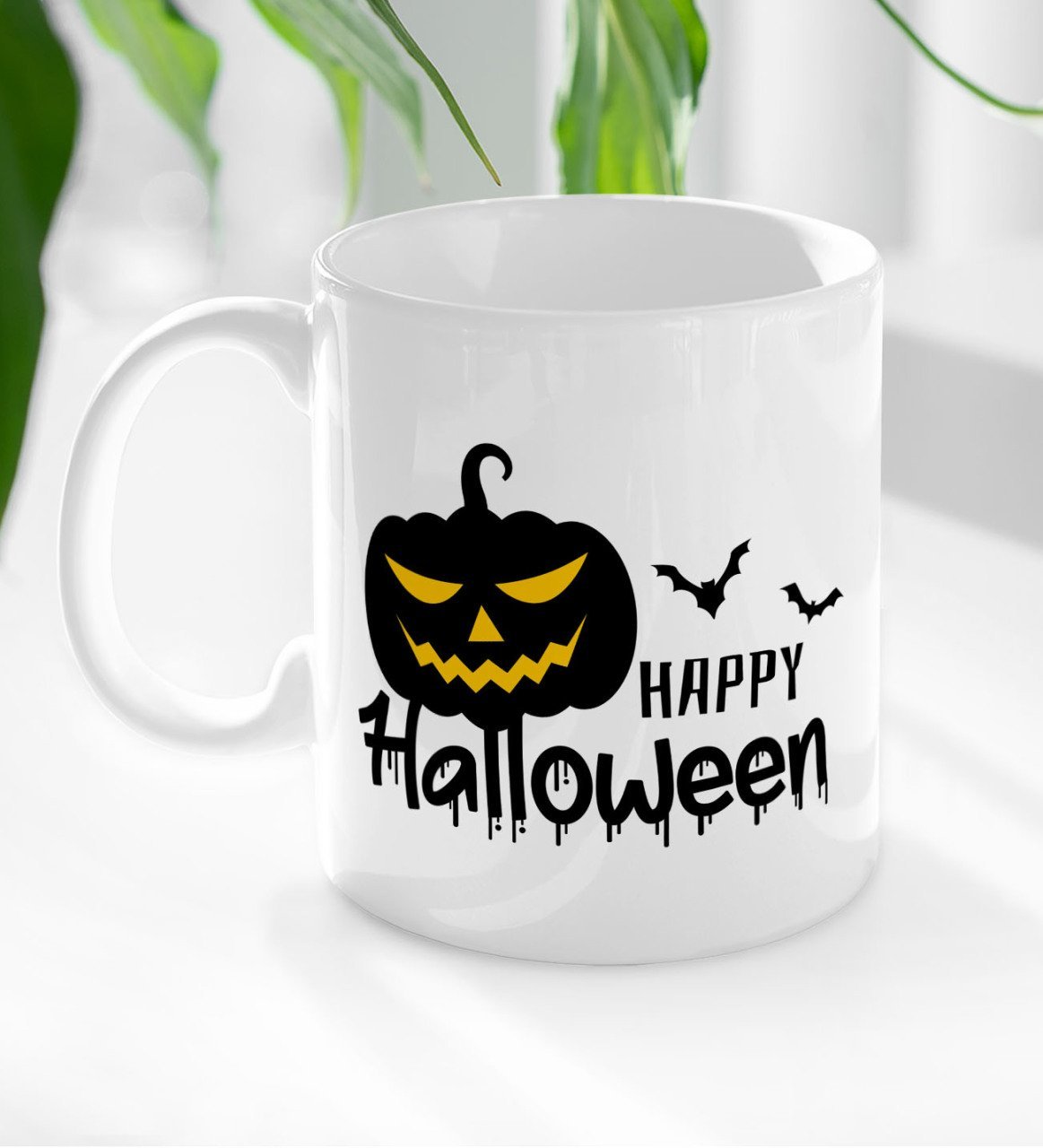 BK Gift Happy Halloween Tasarımlı Beyaz Kupa Bardak-6