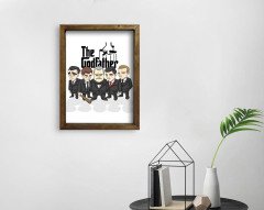 BK Home Godfather Baba Tasarımlı Doğal Masif Ahşap Çerçeveli Tablo 45x65cm-22