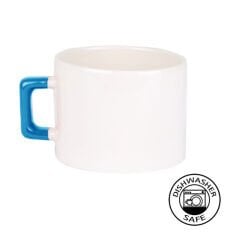 Sublimasyon Seramik Mavi Kulplu Lüks Fincan - Kutulu