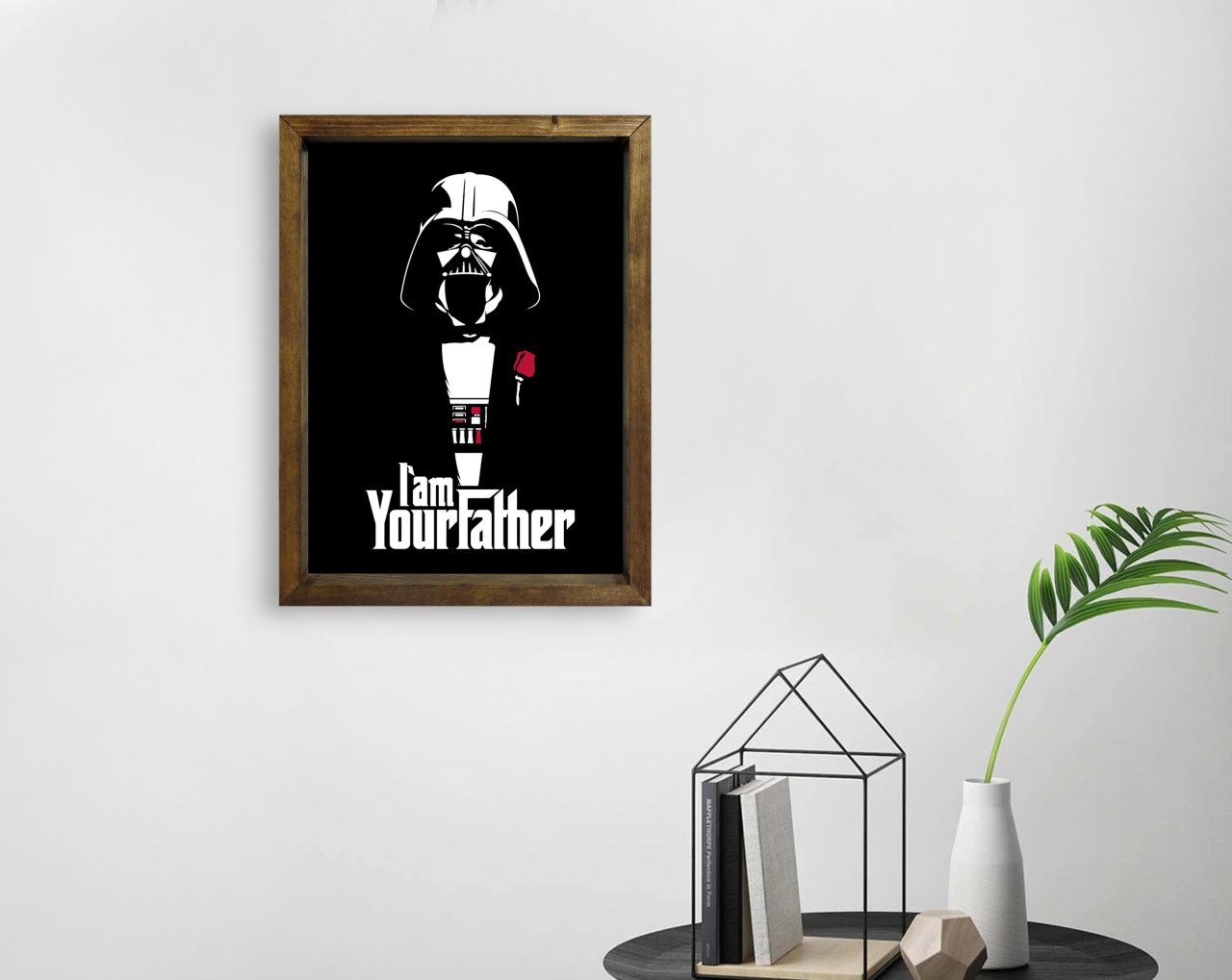 BK Home Godfather Baba Tasarımlı Doğal Masif Ahşap Çerçeveli Tablo 45x65cm-23