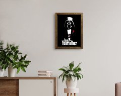 BK Home Godfather Baba Tasarımlı Doğal Masif Ahşap Çerçeveli Tablo 45x65cm-23