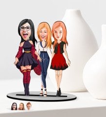 Kişiye Özel Bekarlığa Veda Karikatürlü Ahşap Biblo Model-2