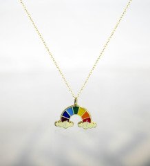 Kişiye Özel Sevgililer Günü Çift Harfli Bulut Kolye Kupa ve Kalpten Kalbe Çikolata Hediye Seti-111