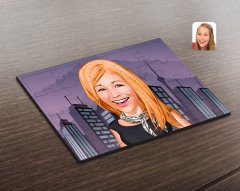 Kişiye Özel Kadın Karikatürlü Ahşap Puzzle-75