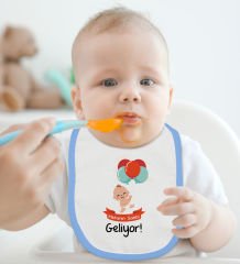 BK Kids Mekanın Sahibi Geliyor Tasarımlı Mavi Bebek Body Zıbın ve Mama Önlüğü Hediye Seti-1