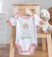 BK Kids Çok İlişmen Tasarımlı Pembe Bebek Body Zıbın ve Mama Önlüğü Hediye Seti-1