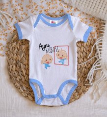 BK Kids Aynı Bubası Tasarımlı Mavi Bebek Body Zıbın-1
