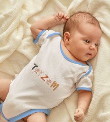 BK Kids Teyzem Tasarımlı Mavi Bebek Body Zıbın-1