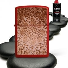 Kişiye Özel Zippo Benziniyle Çalışan Kırmızı Metal Çakmak (Zippo Benzin Hediyeli) 008