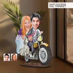 BK Gift Kişiye Özel Evleniyoruz Karikatürlü Büyük Boy Ahşap Biblo-8 Arkadaşa Hediye , Sevgiliye Hediye, Kişiye Özel Biblolar