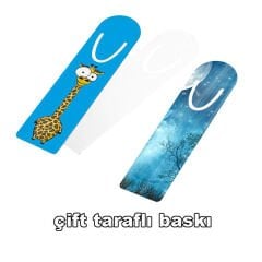 Sublimasyon Geçmeli Beyaz Metal Kitap Ayracı - Çift Taraflı