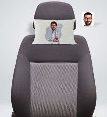 Kişiye Özel İsimli Erkek Acil Tıp Teknisyeni Karikatürlü Dikdörtgen Araç Koltuk Yastığı-1