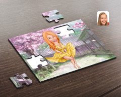 Kişiye Özel Marilyn Monroe Karikatürlü Ahşap Puzzle
