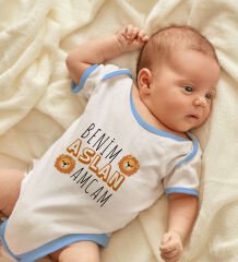 BK Kids Aslan Amcam Tasarımlı Mavi Bebek Body Zıbın-1