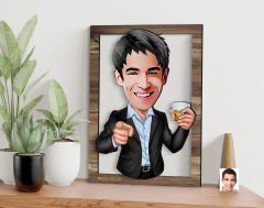 BK Gift Kişiye Özel Patron Karikatürlü 3D Ahşap Tablo, Sevgiliye Hediye, Arkadaşa Hediye, Yıl Dönümü Hediyesi, Doğum Günü Hediyesi-4