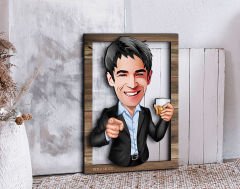 BK Gift Kişiye Özel Patron Karikatürlü 3D Ahşap Tablo, Sevgiliye Hediye, Arkadaşa Hediye, Yıl Dönümü Hediyesi, Doğum Günü Hediyesi-4