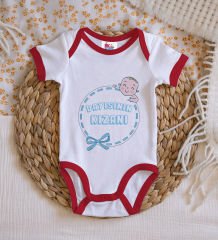 BK Kids Dayısının Kızanı Tasarımlı Kırmızı Bebek Body Zıbın-1