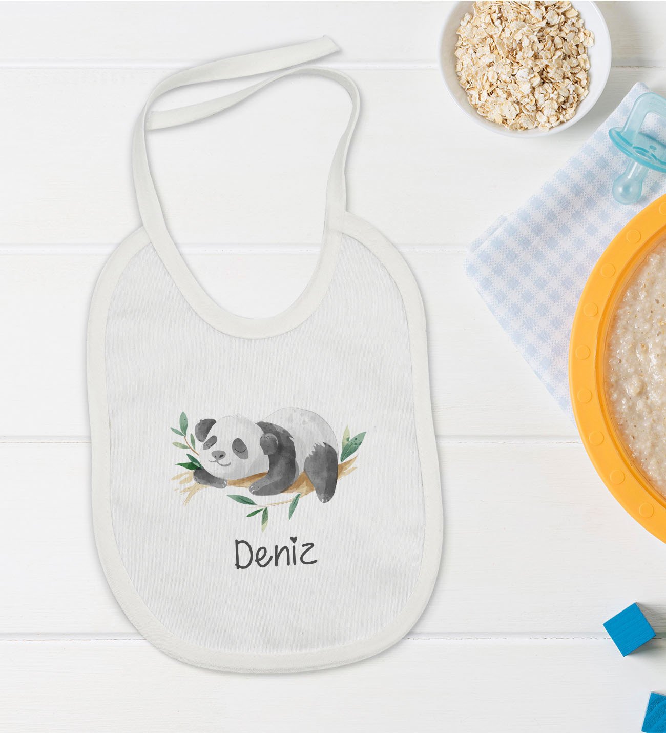 BK Kids Kişiye Özel İsimli Bebek Mama Önlüğü - Model 25