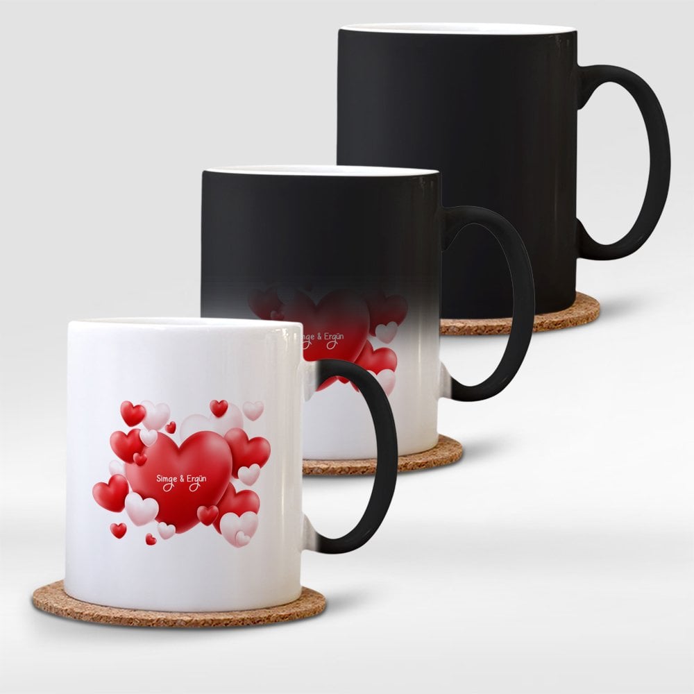 Kişiye Özel Sihirli Kupa Bardak (Sevgililer Günü Temalı-43)