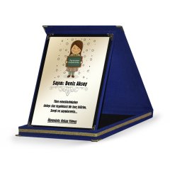 Kişiye Özel Lacivert Plaket (Öğretmenler Günü Temalı-12)