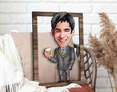 BK Gift Kişiye Özel Patron Karikatürlü 3D Ahşap Tablo, Sevgiliye Hediye, Arkadaşa Hediye, Yıl Dönümü Hediyesi, Doğum Günü Hediyesi-5