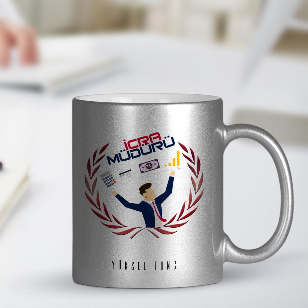 Kişiye Özel Mesleki İcra Müdürü Gümüş Yaldızlı Kupa Bardak