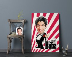 Kişiye Özel Godfather Baba Karikatürlü Kanvas Tablo 70x100cm-1