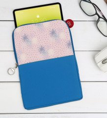 BK Gift Modern Art Tasarımlı Taşınabilir Koruyucu Tablet Kılıfı & Organizer Çanta - Mavi-3