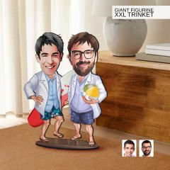 BK Gift Kişiye Özel Kankalar Karikatürlü Büyük Boy Ahşap Biblo-1 Arkadaşa Hediye , Sevgiliye Hediye, Kişiye Özel Biblolar