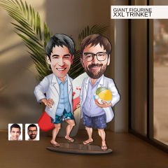 BK Gift Kişiye Özel Kankalar Karikatürlü Büyük Boy Ahşap Biblo-1 Arkadaşa Hediye , Sevgiliye Hediye, Kişiye Özel Biblolar